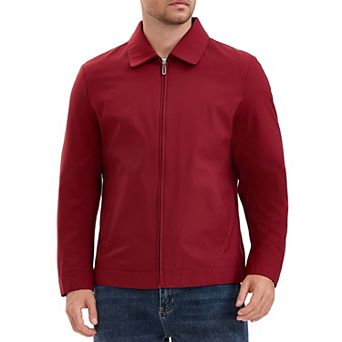 Men's Long Sleeve Full Zip Up Lapel Solid Color Casual Lined Jacket