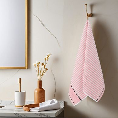 Striped Cotton Bathroom Hand Towels, 13x29 Inch Soft Absorbent Hand Towels 4 Pack