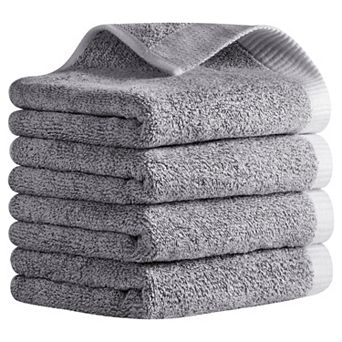 Solid Hand Towels, Soft Absorbent Decorative Hand Towel Set for Bath, Kitchen 13x29 Inch 4 Pack