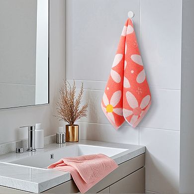 Floral Pattern Pure Cotton Soft Absorbent Decorative Hand Towels 13 x 29 Inch 4 Pack