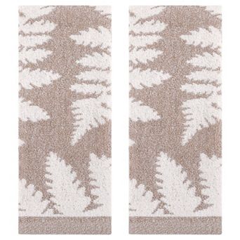Leaves Pattern Hand Towels Soft Absorbent Decorative Hand Towel for Decor, 13"x29" 2 Pack