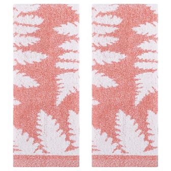 Leaves Pattern Hand Towels Soft Absorbent Decorative Hand Towel for Decor, 13"x29" 2 Pack