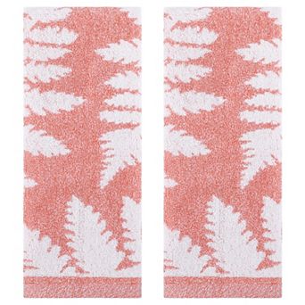 Leaves Pattern Hand Towels Soft Absorbent Decorative Hand Towel for Decor, 13"x29" 2 Pack