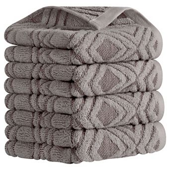 Geometric Pattern Cotton Decorative Hand Towels, 13x29 Inch Absorbent Soft Towel 4 Pack