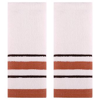 Striped Hand Towels for Bathroom Set of 2 Absorbent Soft Decorative Towel 13"x29"