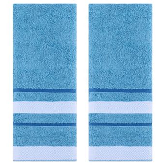 Striped Hand Towels for Bathroom Set of 2 Absorbent Soft Decorative Towel 13"x29"