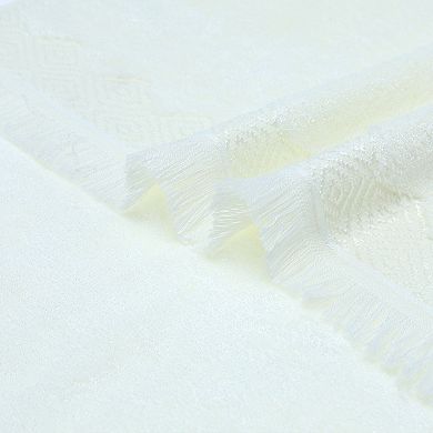 Geometric Patterns Turkish Decorative Hand Towels Set of 2, Absorbent Soft Face Towel Set 13"x29"
