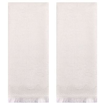 Geometric Patterns Turkish Decorative Hand Towels Set of 2, Absorbent Soft Face Towel Set 13"x29"