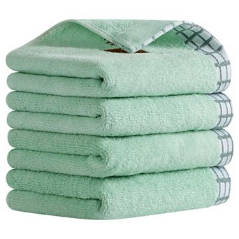 Leaves Pattern Hand Towels for Bathroom, 13x29 Inch Soft Absorbent Decorative Towel 4 Pack