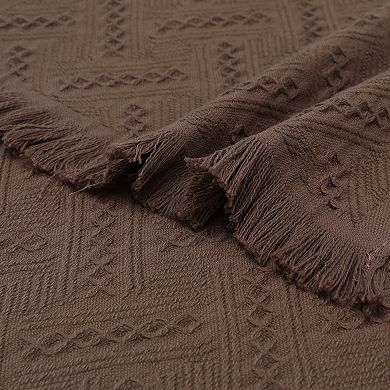 Jacquard Pattern Boho Decorative Hand Towels, 2 Pack Cotton Absorbent Soft Bathroom Towel 13"x29"