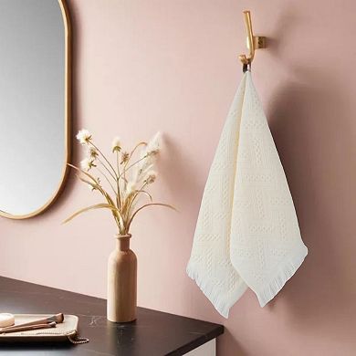 Jacquard Pattern Boho Decorative Hand Towels, 2 Pack Cotton Absorbent Soft Bathroom Towel 13"x29"