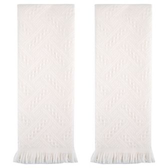 Jacquard Pattern Boho Decorative Hand Towels, 2 Pack Cotton Absorbent Soft Bathroom Towel 13"x29"