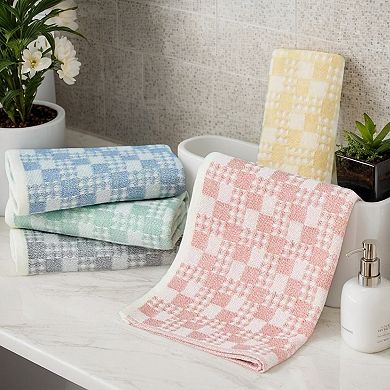 Waffle Hand Towels Set of 2 Checked Pattern Absorbent Soft Decorative Towel for Bathroom 13"x28"