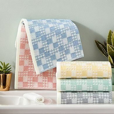 Waffle Hand Towels Set of 2 Checked Pattern Absorbent Soft Decorative Towel for Bathroom 13"x28"