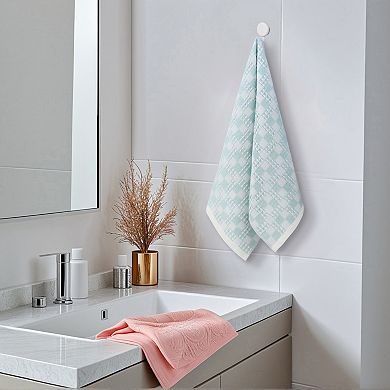 Waffle Hand Towels Set of 2 Checked Pattern Absorbent Soft Decorative Towel for Bathroom 13"x28"
