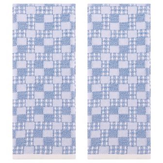 Waffle Hand Towels Set of 2 Checked Pattern Absorbent Soft Decorative Towel for Bathroom 13"x28"