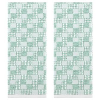 Waffle Hand Towels Set of 2 Checked Pattern Absorbent Soft Decorative Towel for Bathroom 13"x28"
