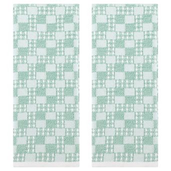 Waffle Hand Towels Set of 2 Checked Pattern Absorbent Soft Decorative Towel for Bathroom 13"x28"