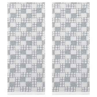 Waffle Hand Towels Set of 2 Checked Pattern Absorbent Soft Decorative Towel for Bathroom 13"x28"