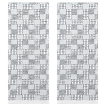 Waffle Hand Towels Set of 2 Checked Pattern Absorbent Soft Decorative Towel for Bathroom 13"x28"