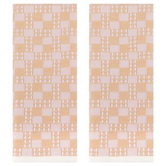 Waffle Hand Towels Set of 2 Checked Pattern Absorbent Soft Decorative Towel for Bathroom 13"x28"