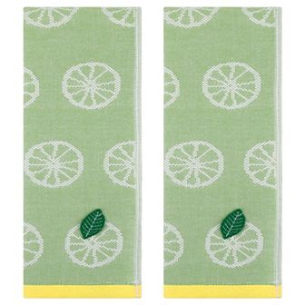 Lemon Fruit Pattern Hand Towels for Bathroom, Soft Absorbent Cotton Towel, 13x29 Inch 2 Pack