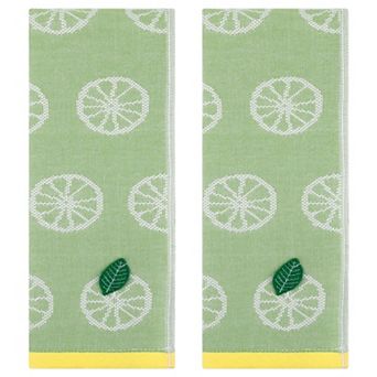 Lemon Fruit Pattern Hand Towels for Bathroom, Soft Absorbent Cotton Towel, 13x29 Inch 2 Pack
