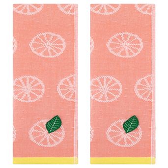 Lemon Fruit Pattern Hand Towels for Bathroom, Soft Absorbent Cotton Towel, 13x29 Inch 2 Pack
