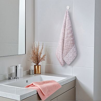 Geometry Pattern Hand Towels Cotton Absorbent Soft Bathroom Hand Towel 4 Pack 13x28 Inch