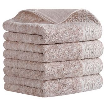 Geometry Pattern Hand Towels Cotton Absorbent Soft Bathroom Hand Towel 4 Pack 13x28 Inch