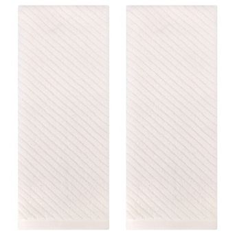 Solid Striped Decorative Hand Towels Set of 2 Cotton Soft Absorbent Hand Towel Set, 14"x30"