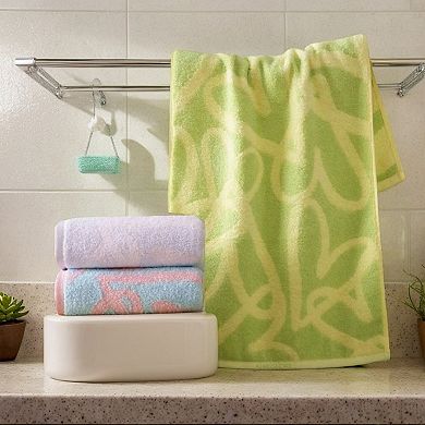 Heart Love Pattern Hand Towels Pure Cotton Bathroom Soft Towel 13x29 Inch 4 Pack