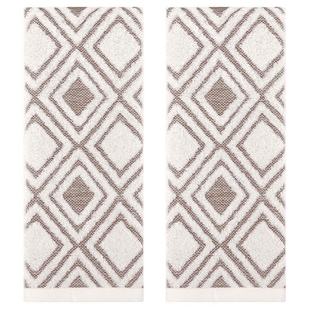 Geometric Pattern Cotton Decorative Hand Towels, 13x29 Inch Absorbent ...