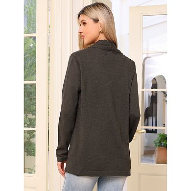 Women's Knit Cardigan Open Front Long Sleeve Lightweight Stretch Sweater Outwear Casual Cardigans