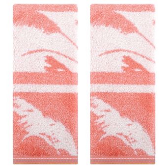 Plant Pattern Decorative Hand Towels, 14x29 Inch Soft Absorbent Cotton Towel 2 Pack