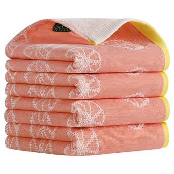 Lemon Fruit Pattern Hand Towels for Bathroom, Soft Absorbent Cotton Towel, 13x29 Inch 4 Pack