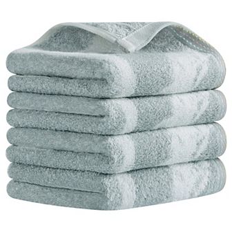 Plant Pattern Decorative Hand Towels, 14x29 Inch Soft Absorbent Cotton Towel 4 Pack