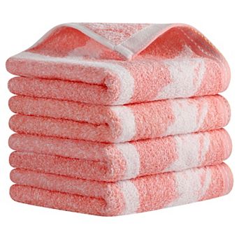 Plant Pattern Decorative Hand Towels, 14x29 Inch Soft Absorbent Cotton Towel 4 Pack