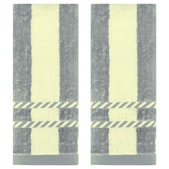 Striped Decorative Hand Towels Absorbent Soft Towel for Hand Drying 15x35 Inch 2 Pack
