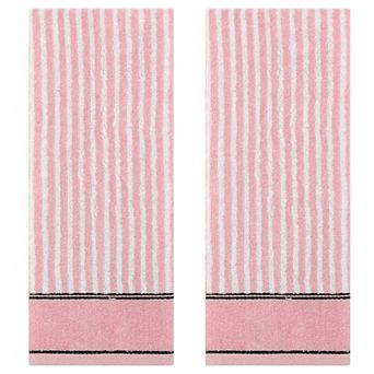 Striped Cotton Bathroom Hand Towels, 13x29 Inch Soft Absorbent Hand Towels 2 Pack