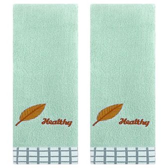 Leaves Pattern Hand Towels for Bathroom, 13x29 Inch Soft Absorbent Decorative Towel 2 Pack