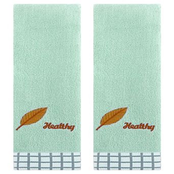 Leaves Pattern Hand Towels for Bathroom, 13x29 Inch Soft Absorbent Decorative Towel 2 Pack