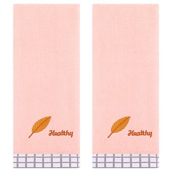 Leaves Pattern Hand Towels for Bathroom, 13x29 Inch Soft Absorbent Decorative Towel 2 Pack