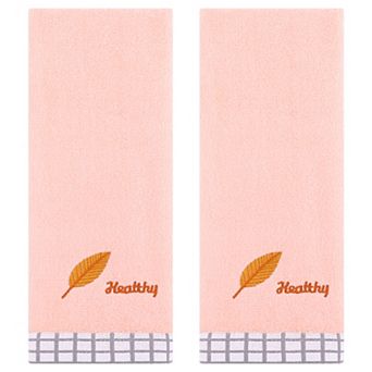 Leaves Pattern Hand Towels for Bathroom, 13x29 Inch Soft Absorbent Decorative Towel 2 Pack
