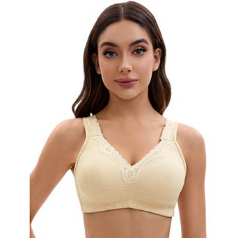 Plus Size for Women's Lace Trim Full Coverage Adjustable Strap Soft Cup Bras
