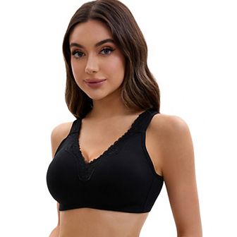 Plus Size for Women's Lace Trim Full Coverage Adjustable Strap Soft Cup Bras