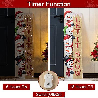 Glitzhome Lighted Christmas Porch Decor With Timer