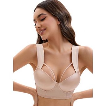 Women's Push Up Adjustable Wide Straps Underwire Full Coverage Comfort Bras