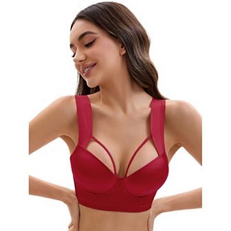 Women's Push Up Adjustable Wide Straps Underwire Full Coverage Comfort Bras