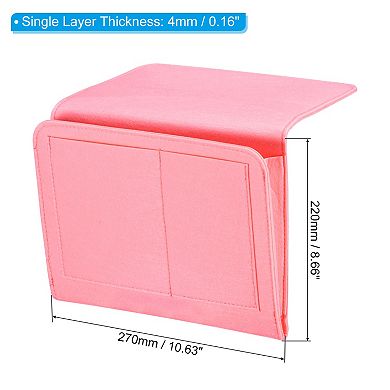 1Pcs Bedside Organizer Bed Hanging Caddy Sofa Desk Hanging Bag Double Layer for Magazine Remotes